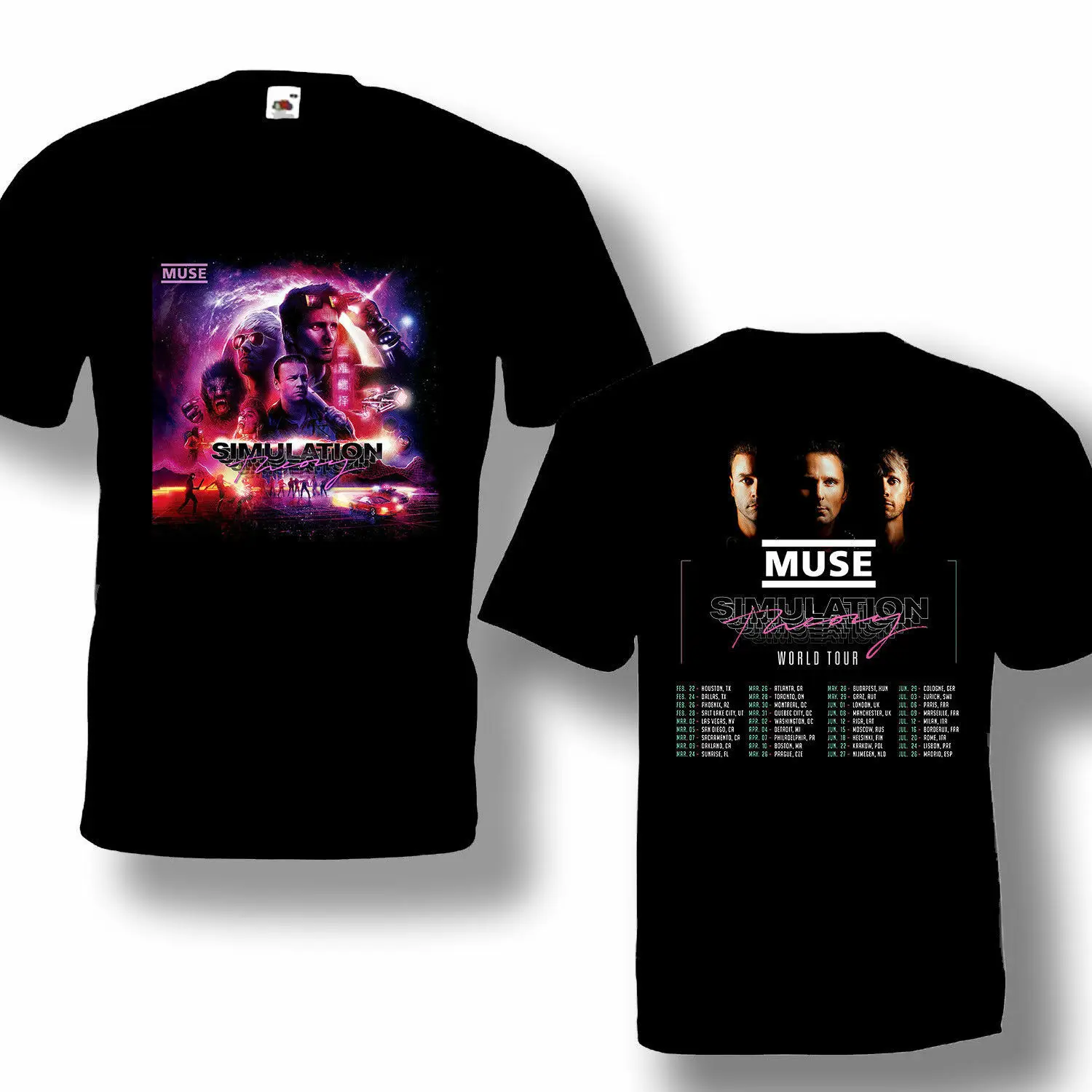 Новая ограниченная серия Muse Tour Date 2019 черная футболка с логотипом S-3XL высокое