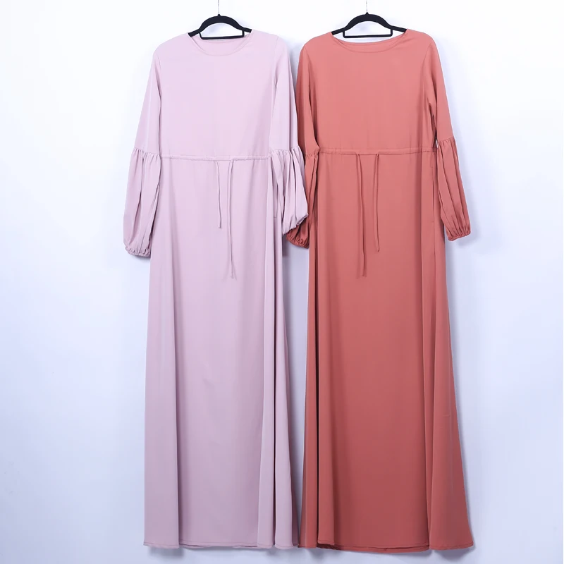 Платье для девочек и женщин однотонное платье с рукавами фонариками девочек|dresses