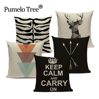 promotional cushion cover nordic design geometric flag deer crown pillow throw gaming chair linen home decor sofa pillowcase