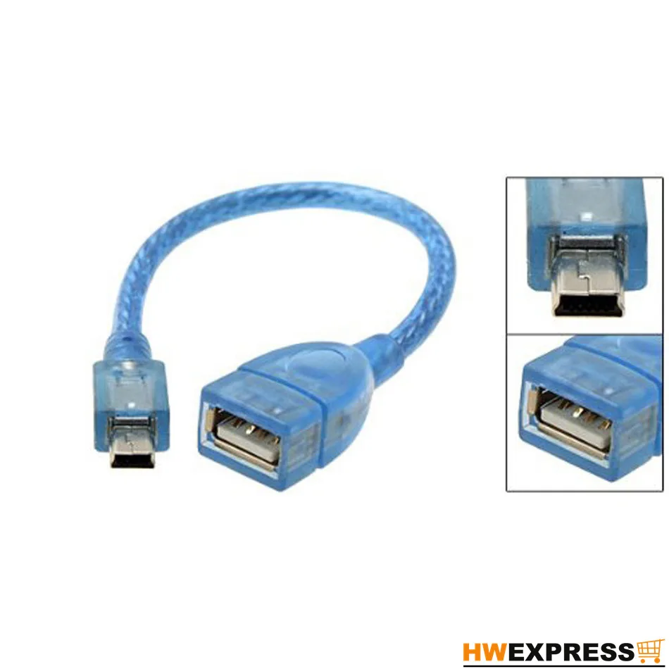

Hot Sale Blue14.6g 14cm USB Female to USB Mini Male 5 Pin Adapter Cable