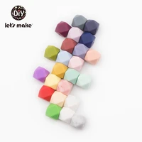 let%e2%80%99 s make 30pcs 14mm silicone beads teether hexagon food grade diy necklace bracelet baby teething care infant baby teethers