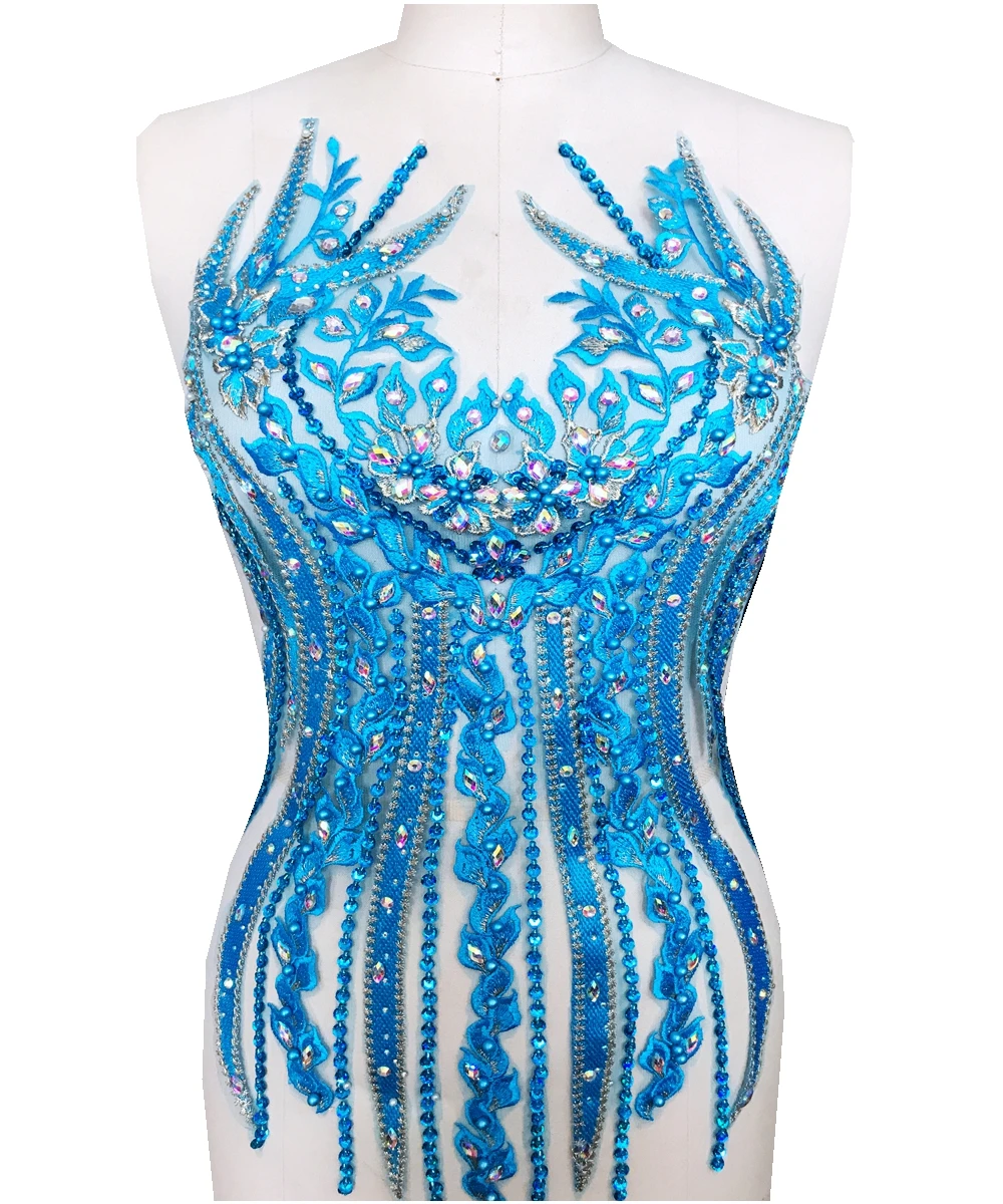 Пришивные блестящие бусины royalblue 19 9 кружевные патчи аксессуары для платья 55*31 см |