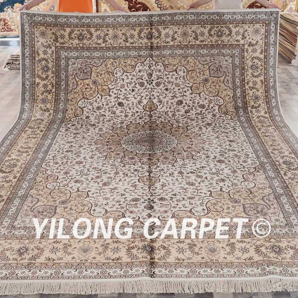Kopen Yilong 9'x12 'Perzische Handgeknoopte Zijden Kleed Grote Antieke Turkse Handgemaakte Tapijt (ZW013M9x12)