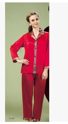 Art, men and women lovers pajamas Mulberry silk long sleeve leisurewear 100% silk more than 2323 color lapels
