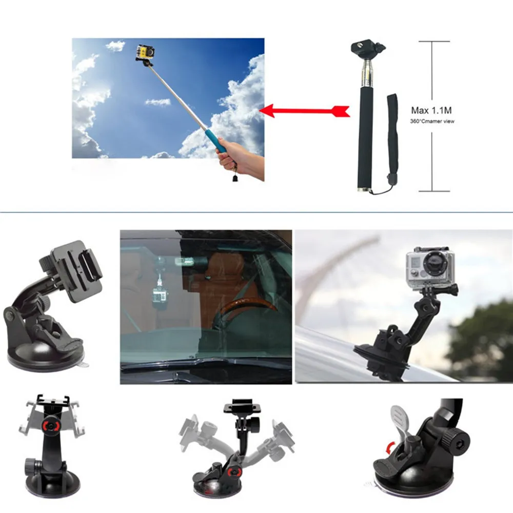 

Hot For Gopro Accessories Kit 53-in-1 Monopod For Gopro Hero 7 6 5 4 3 For Xiaomi yi for SJCAM EKEN H9R Mijia SJCAM SJ4000 YI