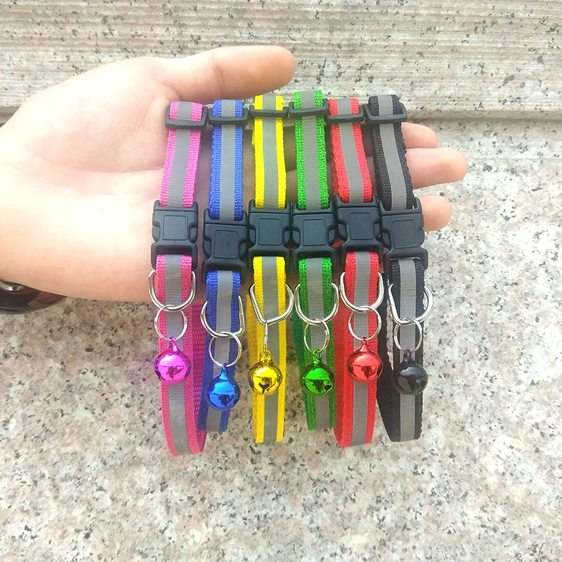 Nylon Reflective With Bell Night Safety Glowing Pet Supplies Cat Dog Collar Accessories For Small Dogs | Дом и сад