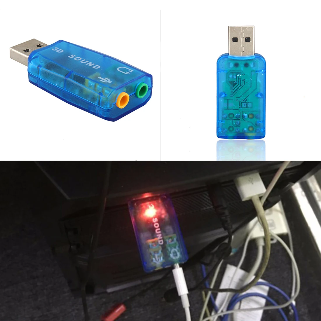Новая мода 5,1 каналов w/3,5 мм звуковая карта внешняя USB Звуковая карта адаптер звуковой карты компьютер стерео микрофон аудио USB конвертер