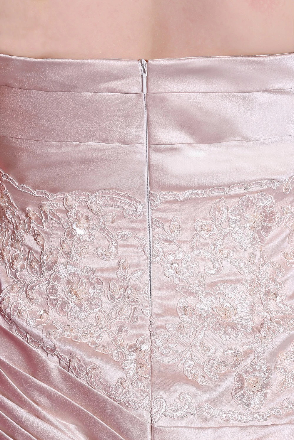 Розовые цветочные A-Line атласная платье подружки невесты Элегантные без бретелек