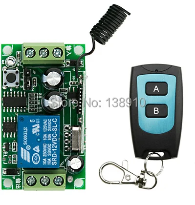 Новый беспроводной Радиочастотный пульт дистанционного управления DC12V 10A 1CH 1 шт. передатчик с батареей + приемник доступа/система двери/лампа/окно