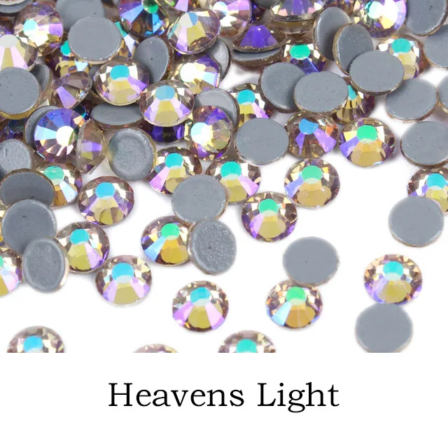 Heavens lightAB SS6-SS30, 1440 шт, блестящие стразы с плоским основанием, стразы для горячей фиксации - Цвет: Heavens lightAB