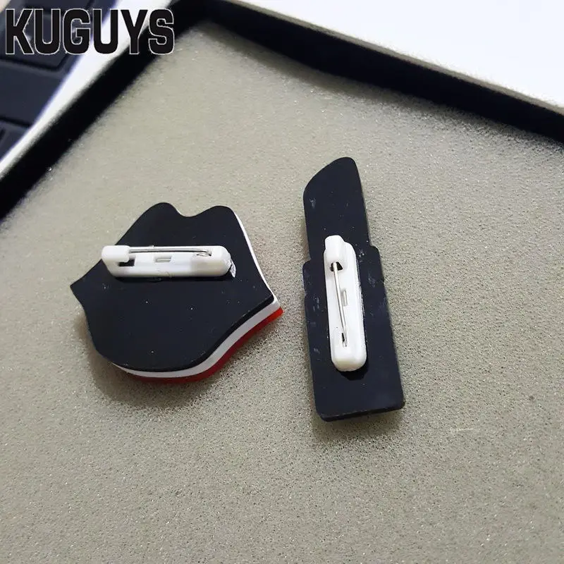 KUGUYS Модные Акриловые украшения на заказ женские золотые серебряные броши в виде губной помады хип-хоп сексуальные красные губы брошь