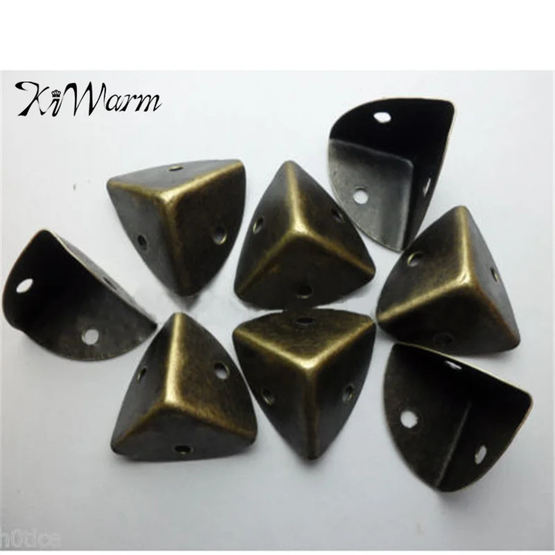 KiWarm 12 шт./упак. край Length25MM с отверстие безопасности металлический Железный Угловой протектор для старый винтажный стол накладка на углы