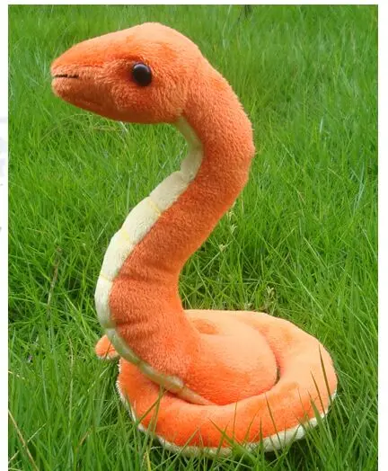 Orange плюшевая змея мягкая игрушка творческий в подарок около 18x12cm|toys gift|plush snakeplush
