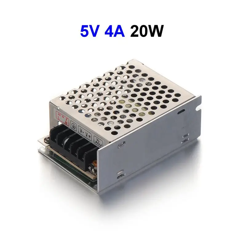 

20pcs DC5V 4A 20W Switching Power Supply Adapter Driver Transformer For 5050 5730 5630 3528 LED Rigid Strip Light