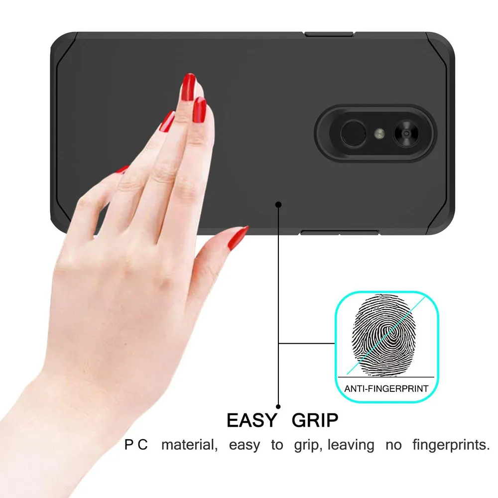 Двухслойный Гибридный армированный чехол для LG Stylo 4 с защитой от царапин мягкая