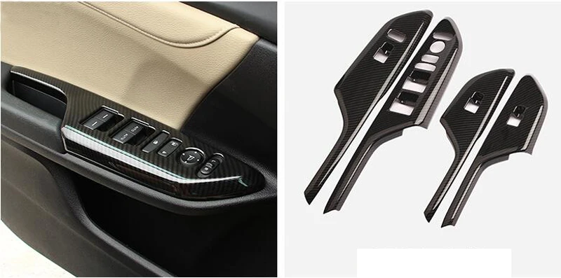 SUNFADA [LHD] Салон дверь подлоктоник из углеродного волокна украшения автомобиля