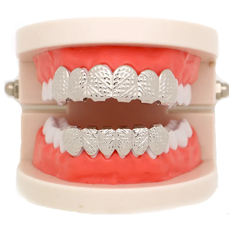 LuReen Teeth Grillz Топ и низ золотые зубные грили стоматологические медные колпачки для