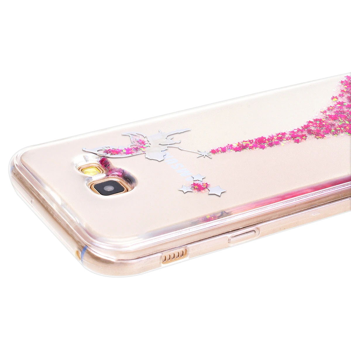 Мягкий чехол GrandEver для Samsung Galaxy A7 силиконовый Bling Star Angle розовый красный синий