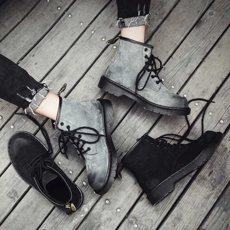 Super Warm Men's Winter Cow suede Leather Men Waterproof Rubber Snow Boots Leisure England Retro Shoes unisex Big Size 46 | Обувь