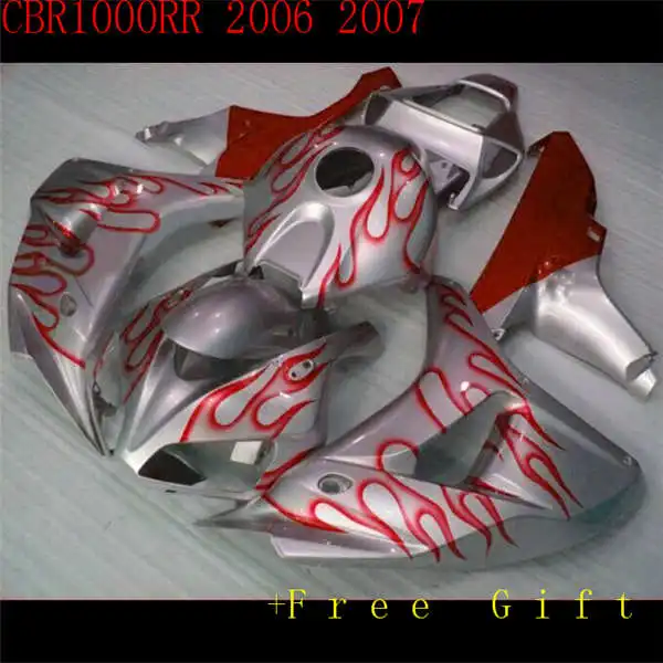 

hot in silver red molding motorcycle fairing for CBR1000RR 06 07 CBR 1000RR 2006 2007 all glossy orange red fairings set od5