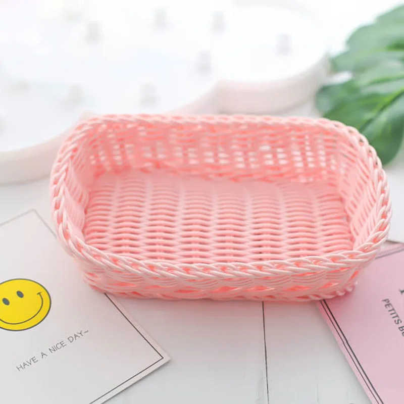 Pink BalleenShiny, розовая корзина для хранения, милые ювелирные изделия, макияж, Neaten, органайзер для стола, корзина для мелочей, конфетный цвет, Офисные инструменты - Цвет: Pink