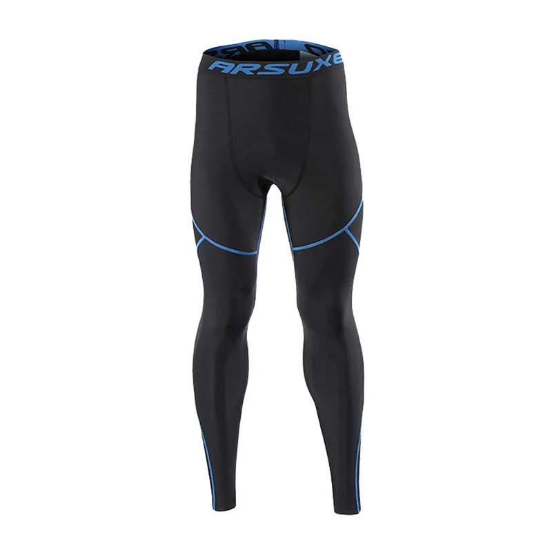 Black Blue Pants Флисовые теплые мужские спортивные Велоспорт базовые слои полный колготки с длинным рукавом рубашки и брюки термобелье Набор Размер S до XXL - Цвет: Black Blue Pants