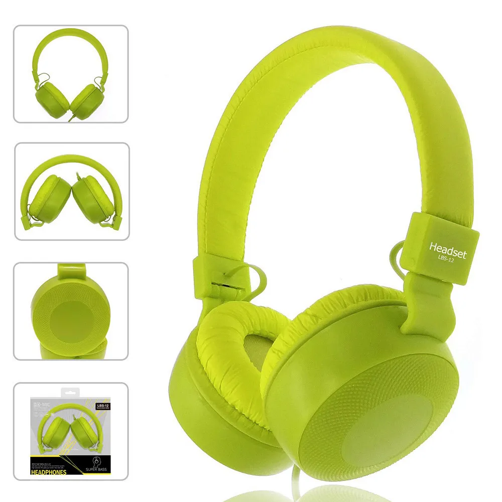 Green Kubite Проводная спортивная Гарнитура, стерео наушники, микрофон для смартфона, управление голосовыми подсказками, широкая применимость, гуманный - Цвет: Green