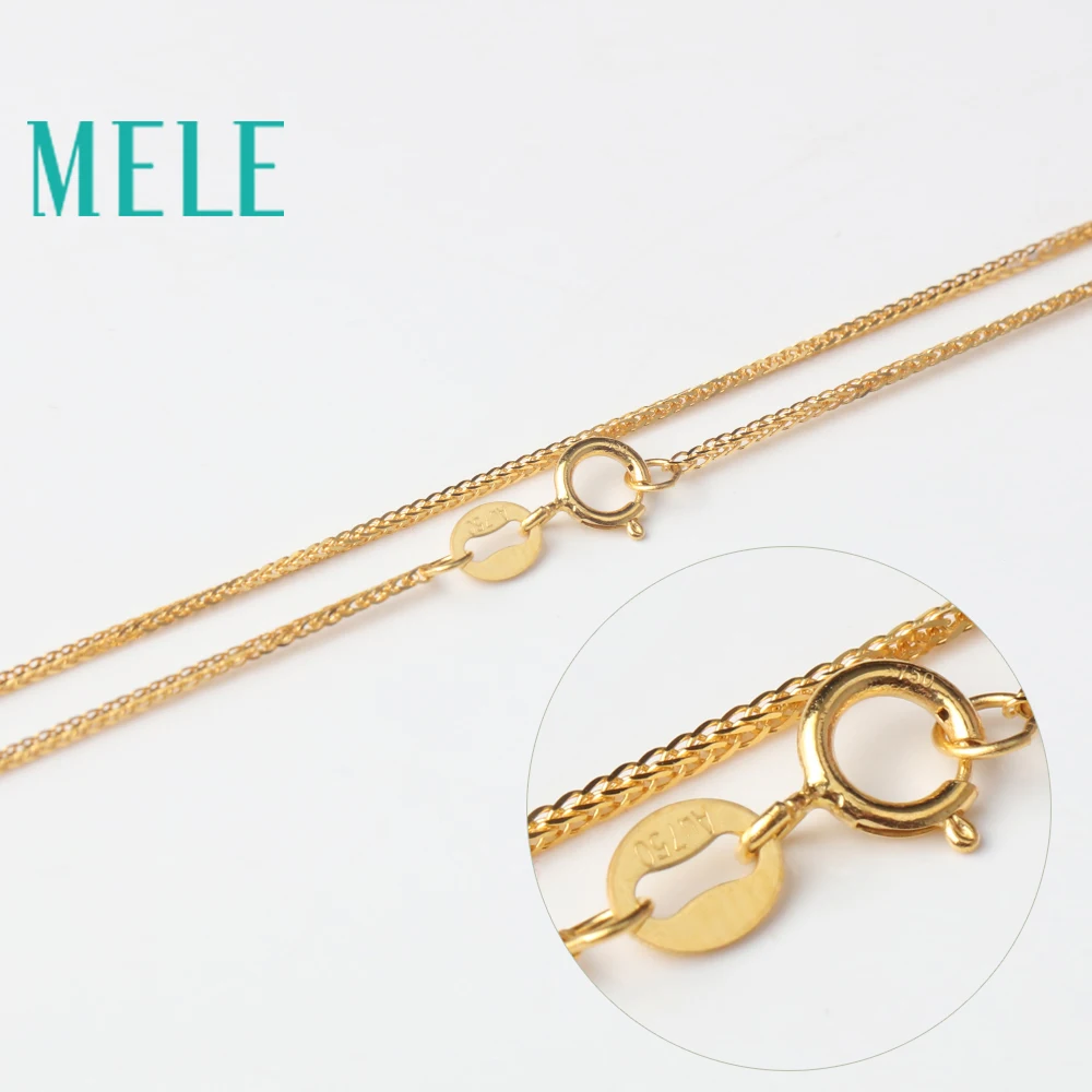 Цепочка MELE из настоящего 18-каратного золота для ювелирных изделий 1 мм
