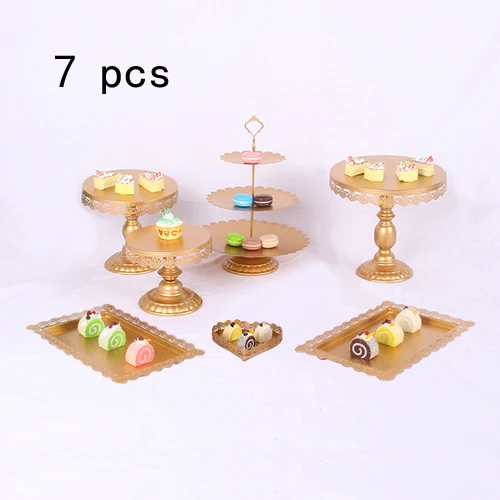 7s of gold Белые подставки от кашля, свадебные подставки для кексов, набор стеклянных купольных хрустальных конфет, украшения, инструменты для выпечки от кашля, Набор 4-18 штук - Цвет: 7s of gold