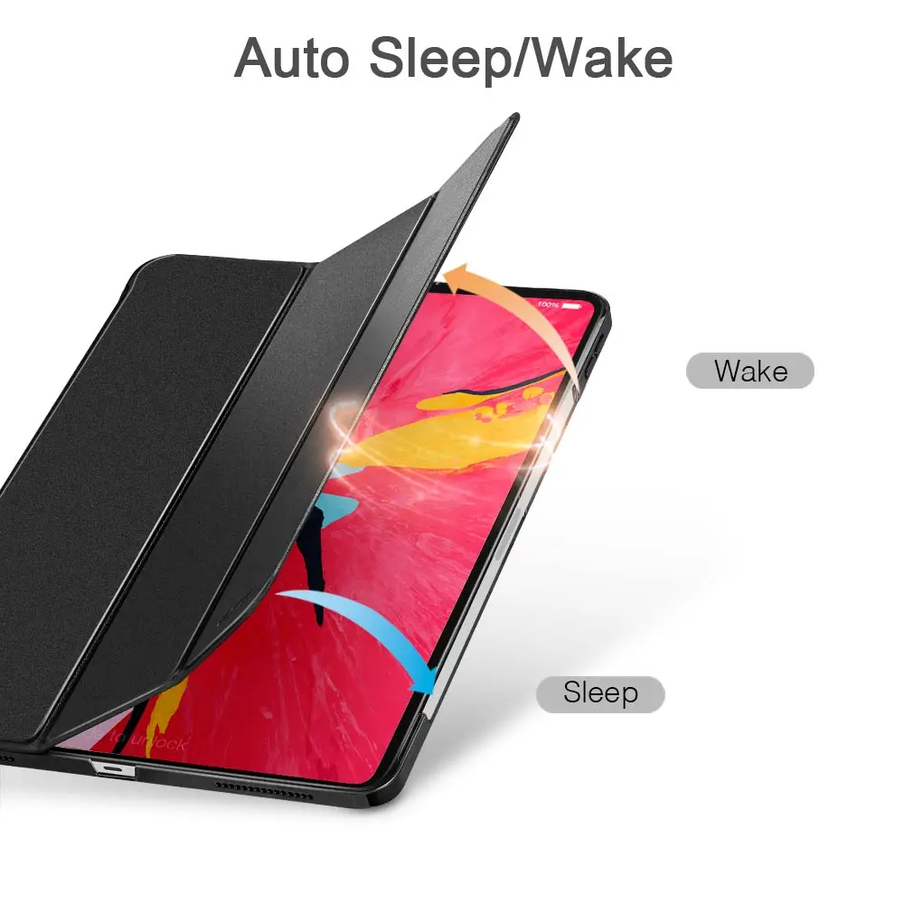 ESR, Магнитный флип-чехол для iPad Pro 12,9, из искусственной кожи, ультра тонкая прозрачная задняя крышка, трехкратный смарт-чехол для планшета, чехол для iPad