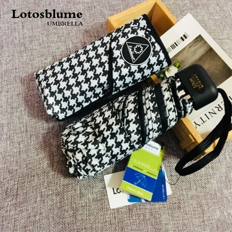 Lotosblume карманный мини зонтик с защитой от УФ лучей женский Ветрозащитный прочный 5