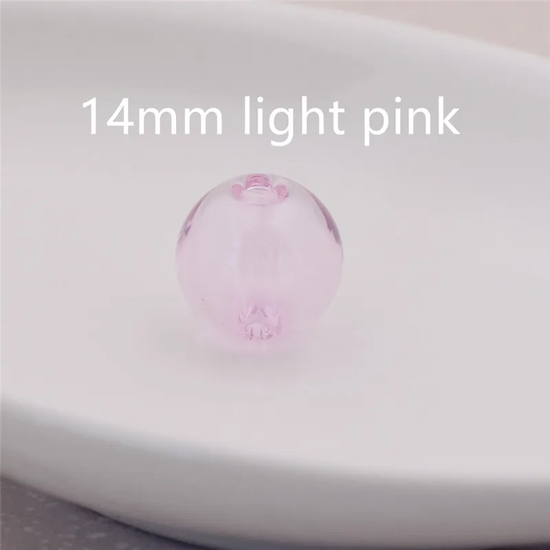 14mm light pink 8 штук 12 мм 14 мм с отверстием диффузор духи многоразового ручной эфирные масла шарик для ароматерапии стеклянные бусины, украшения из бисера - Окраска металла: 14mm light pink