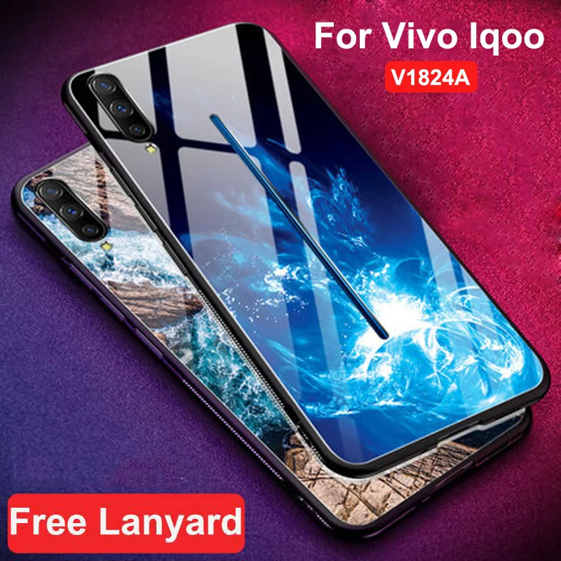 Чехол из закаленного стекла для Vivo IQOO чехол мягкая силиконовая рамка Жесткий 6 41