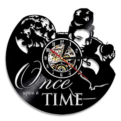 1 Once Upon настенные часы современный дизайн Америка фильм тема винтажная виниловая запись настенные часы Висячие домашние декоративные часы 12 дюймов - Цвет: 1