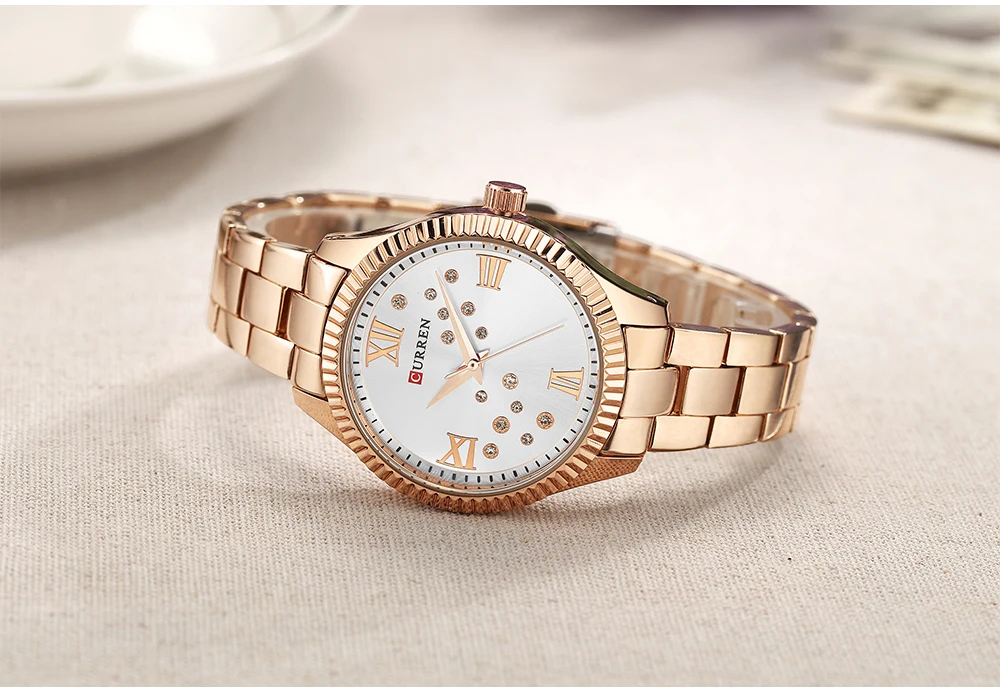CURREN новые женские часы Роскошные Relogio Feminino RoseGold циферблат модные Montre Femme женские часы женские наручные часы