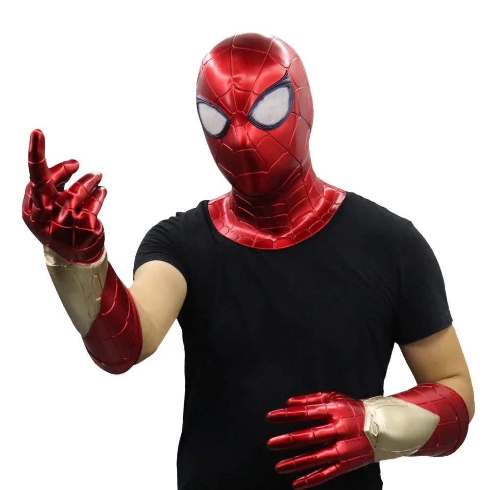 Высокое качество, новинка, аниме Marvel, Человек-паук: возвращение домой, косплей, рука, Железный человек, ПВХ, перчатки, индукционный светодиодный, маски, Человек-паук, Launcher, перчатки