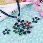 MINHIN Blue ожерелье с несколькими слоями серьги набор для женщин масло капельного дизайна серебряный кулон ювелирный набор массивные аксессуары