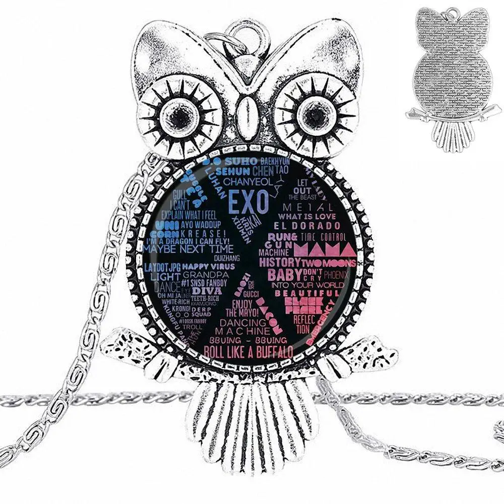 EJ Глянцевая модная звезда EXO бронзовый цвет стеклянный кабошон с кулоном в форме