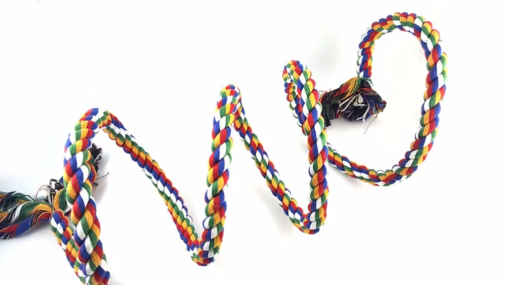 Плетеный попугая веревка для жевания волнистый Попугайчик колокол окунь катушки