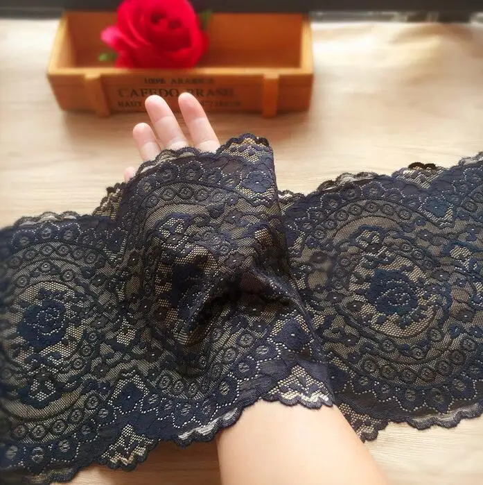 1 метр черное с коричневым украшением для волос эластичная кружевная отделка