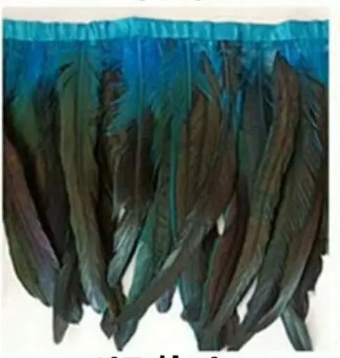 turquoise 1 Новое поступление, 1 ярд, 25-30 см, 10-12 дюймов, петух, перо, отделка, перо, бахрома, куриное перо, лента для платья, юбка, карнавальный костюм - Цвет: turquoise 1