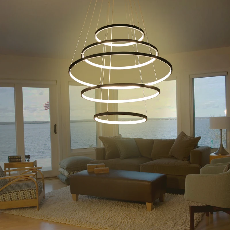 Новые круглые кольца современный светодиодный подвесной светильник для