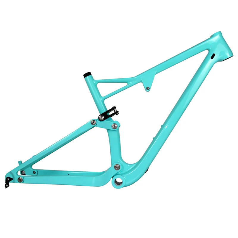 Spcycle 29er полная подвесная карбоновая рама, карбоновая рама для горного велосипеда 29er, карбоновая рама 142*12 мм через ось 165*38 мм для путешествий - Цвет: Celeste Glossy