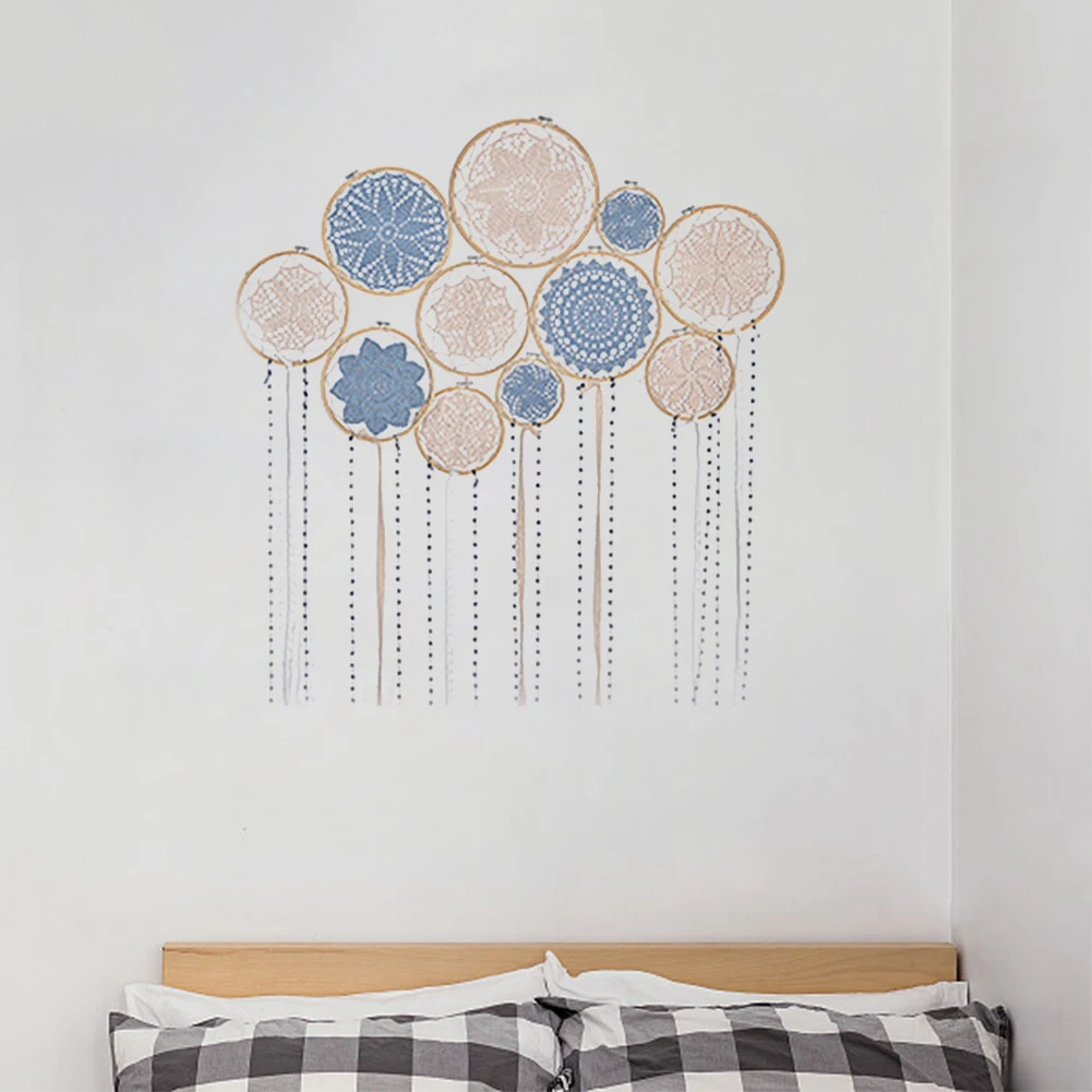 DIY большой Ловец снов с кружевом, набор высокого класса, 11 кружевные кольца, комбинация, Ловец снов, свадебные фоновые декорации