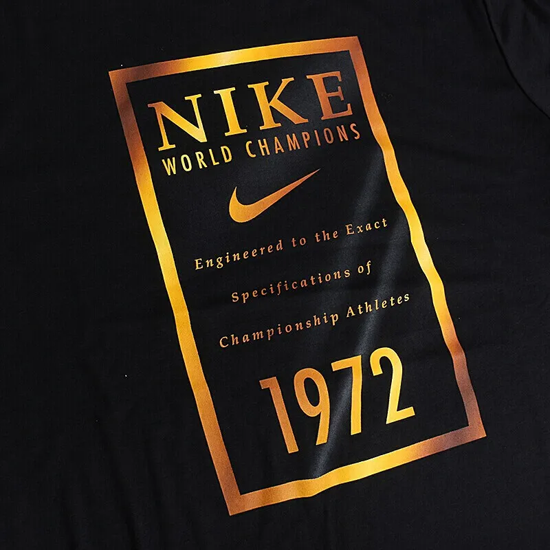Оригинальный Новое поступление NIKE сухой Тройник Золотой баннер мужские футболки