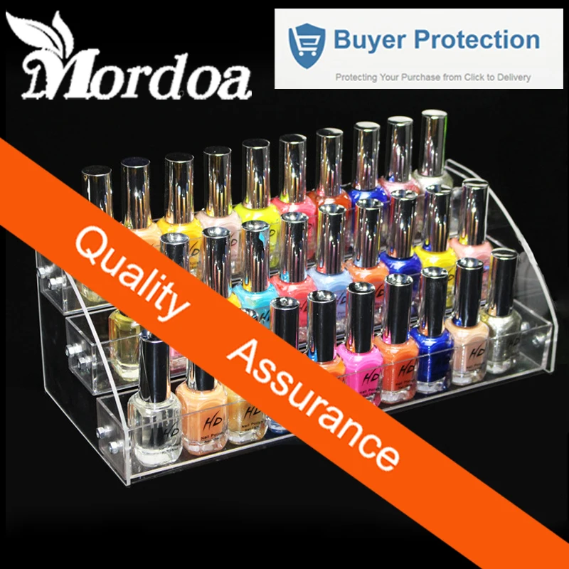 Акриловая прозрачная 3 яруса стойка для лака ногтей органайзер макияжа