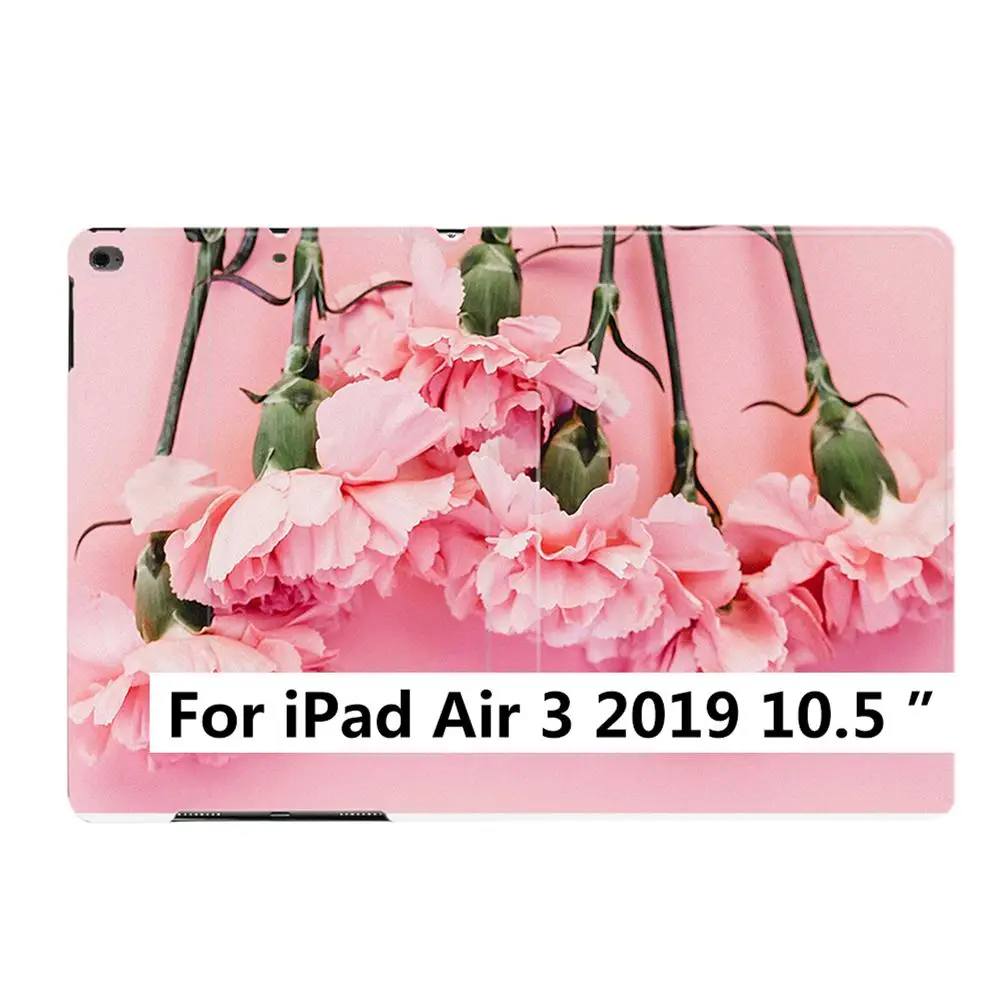 Для iPad Air 2 3 9," 56 7th 10,2" 10," PRO Mini 45 красивый розовый цветок гвоздика из искусственной кожи смарт-чехол с подставкой - Цвет: For iPad Air 3 2019