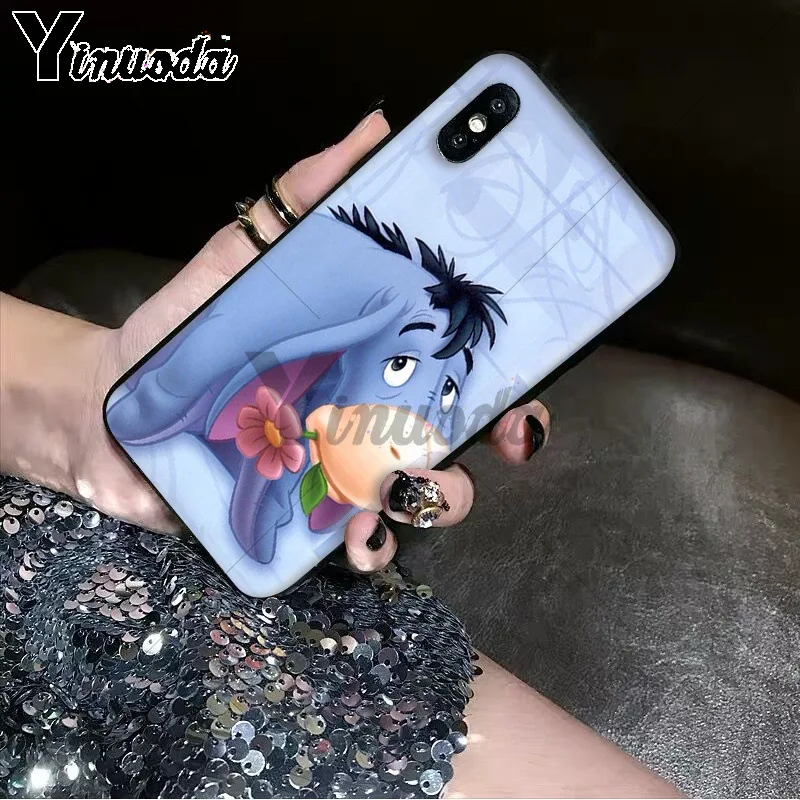 11pro MAX милый мультяшный ребенок Eeyore Ослик черный мягкий чехол для телефона Apple iPhone