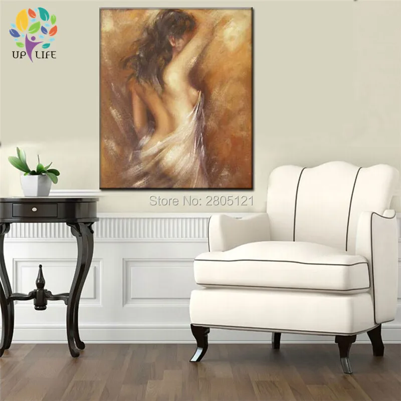 The Bathing woman CANVAS painting Hand Painted retro vintage nude special art gift for home decoration naked picture | Дом и сад