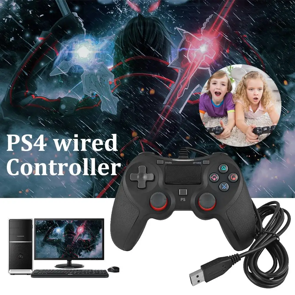 PS4 проводной контроллер USB геймпад с двойной вибрацией джойстик игра подарок